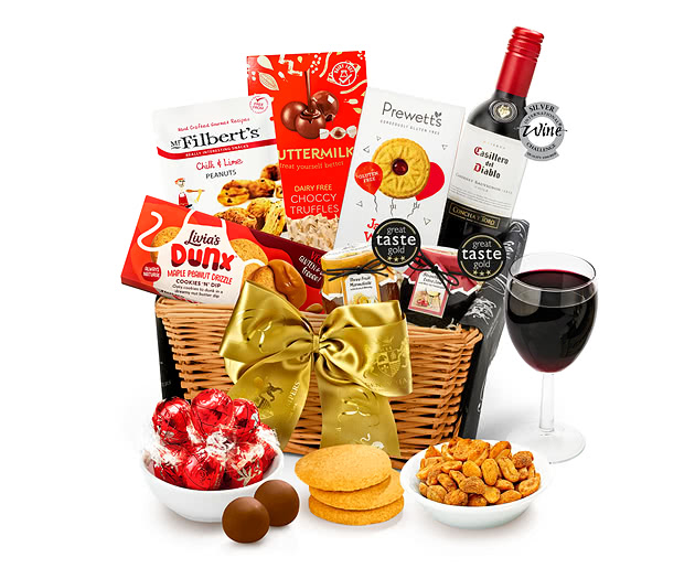 Chedworth Cheer Hamper With Red Wine